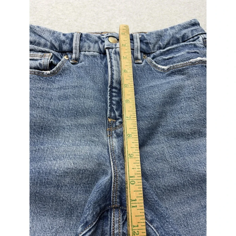 Good American Weekender Cuffed Jeans Womens 26x24.5 Blue Mid Rise Straight